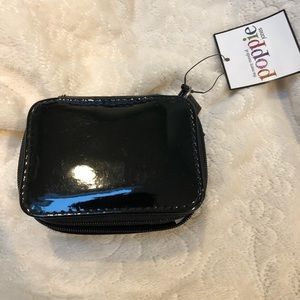 Chic pill case. Black patent leather